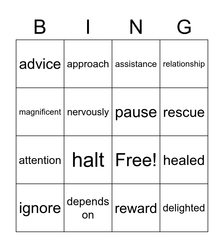 4th Grade Unit 2 Vocab Review Bingo Card