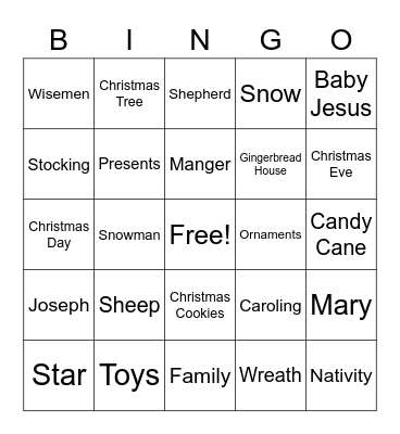 Christmas Bingo Card