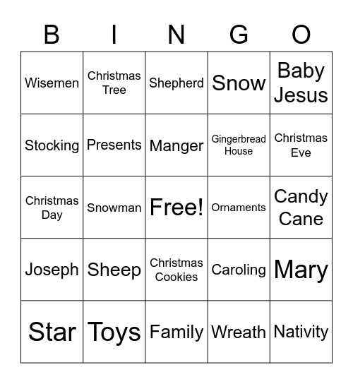 Christmas Bingo Card