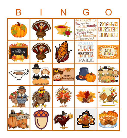 Thanksgiving Bingo Card