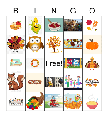 Thanksgiving Bingo Card