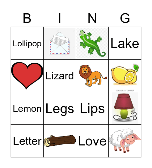 L Bingo Card