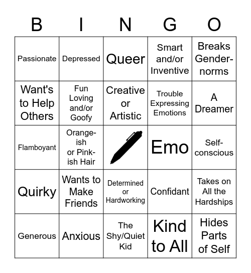 Kinnie Bingo Card