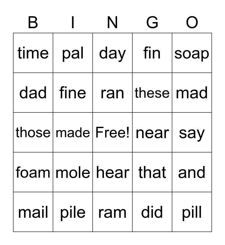 RMSEK Bingo Card