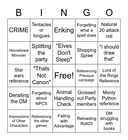 Jarviskir Bingo Card