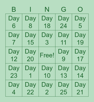 HOLIDAY BINGO Card