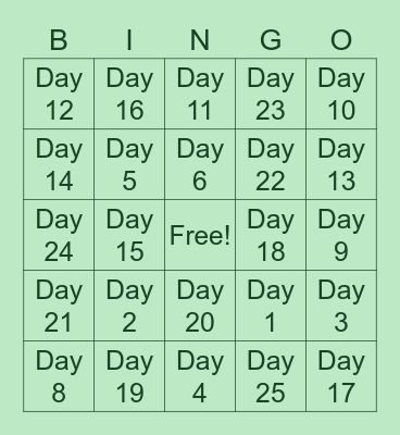 HOLIDAY BINGO Card