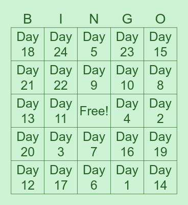 HOLIDAY BINGO Card