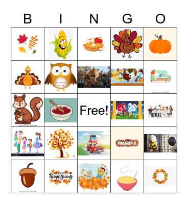 Thanksgiving Bingo Card