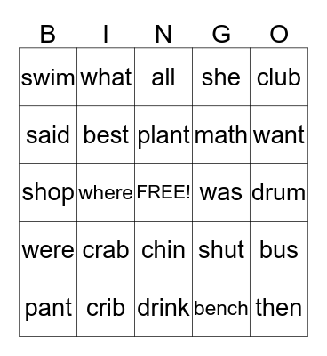 Bingo I Bingo Card