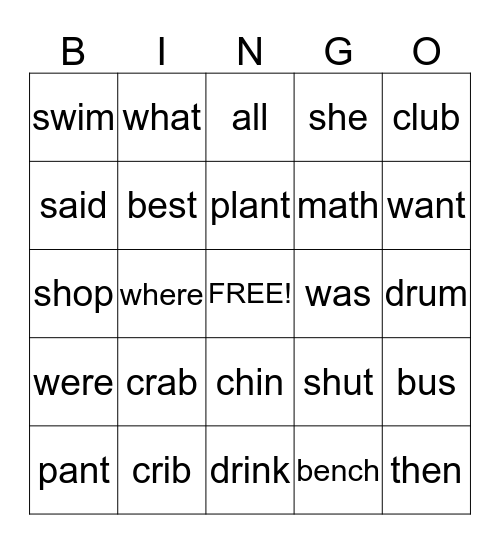 Bingo I Bingo Card