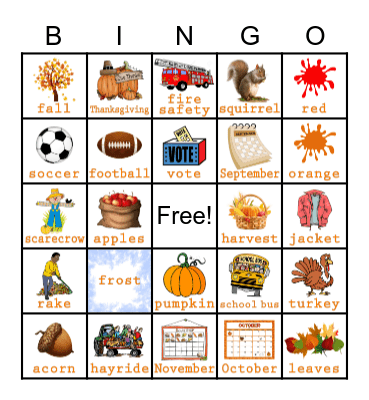 TURKEY BINGO Card