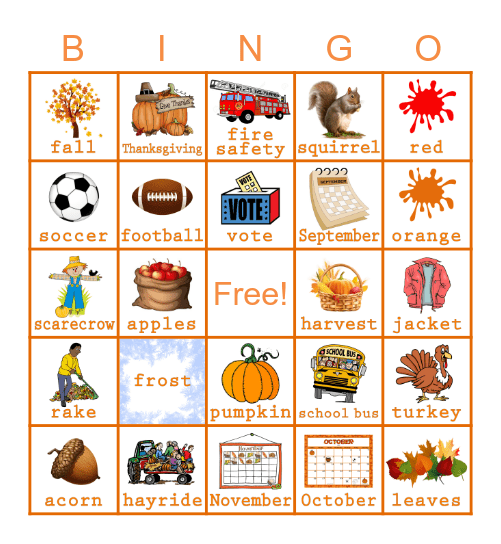 TURKEY BINGO Card