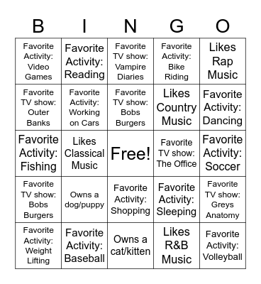 Wave Time Bingo Card