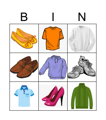 Clothes unit 8 Bingo Card