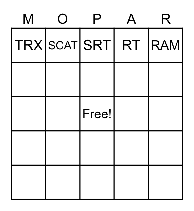South Sound Bingo Card