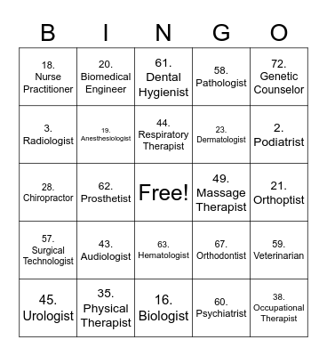 JFK MEDICAL CLUB Bingo Card