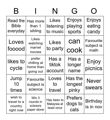 bingo🥳 Bingo Card