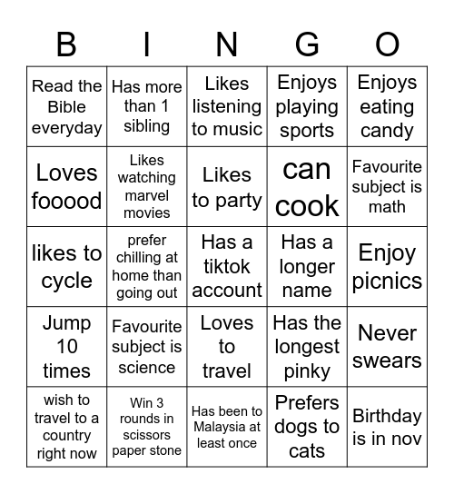 bingo🥳 Bingo Card