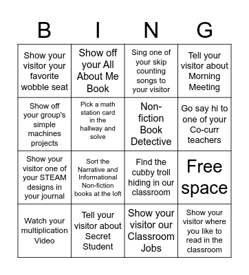 Get 4 in a row and turn in for a NO SHOES PASS Bingo Card