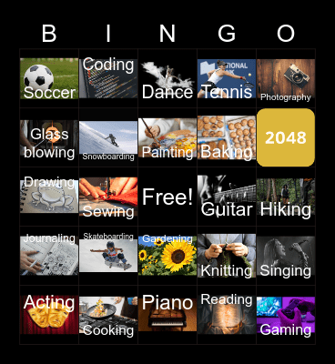 Bingo Hobbies! Bingo Card