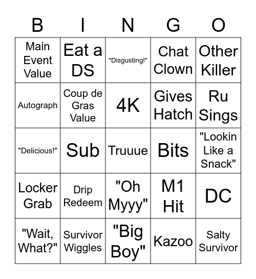 Ru Bingo Card