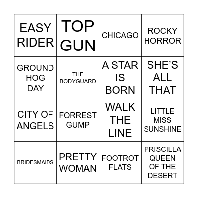 LET’S GO TO THE MOVIES……. Bingo Card