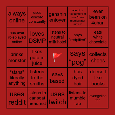 Red Flag Bingo Card