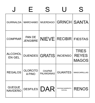 NAVIDAD Bingo Card