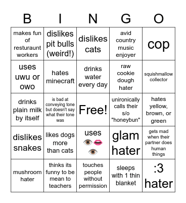 red flag bingo Card