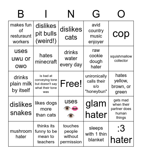 red flag bingo Card