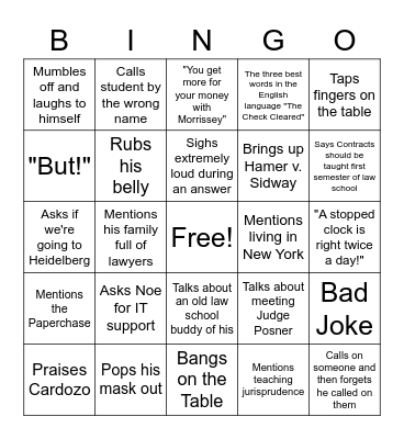 Morrissey Bingo Card