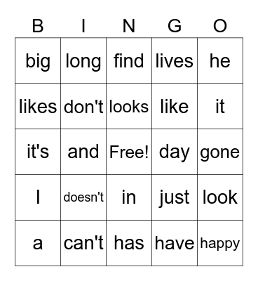 speed phonics Bingo Card