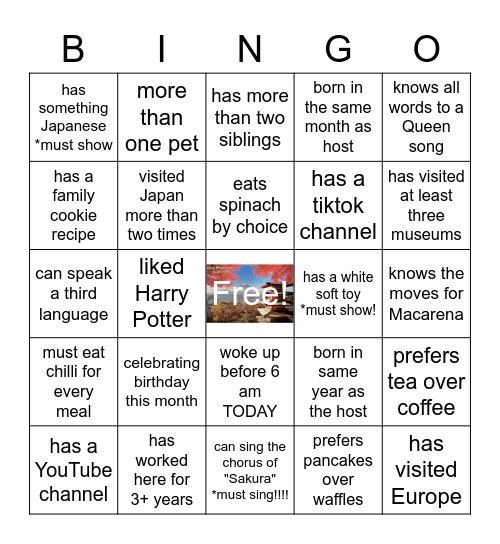 KPS 2021 SWC Bingo Card