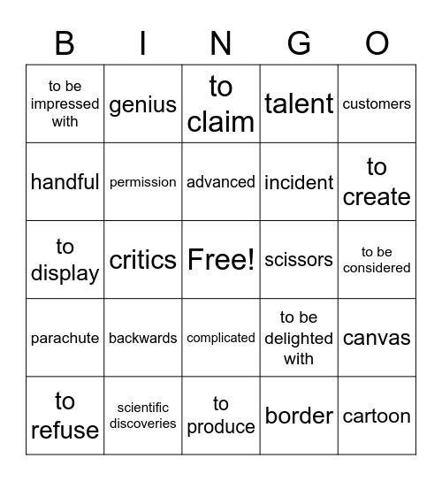 Mind Matters- Unit 1 Bingo Card