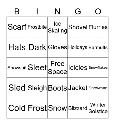 Holiday Bingo Card