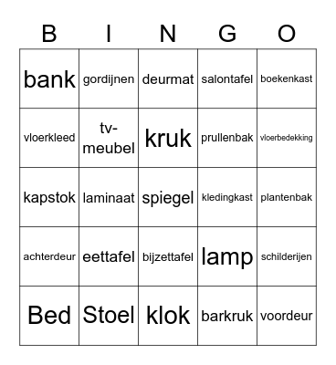 huis Bingo Card