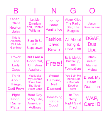 Wanna Pizza Me? 18/11 Bingo Card