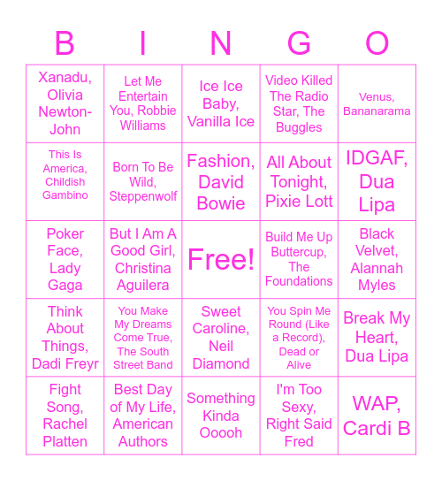 Wanna Pizza Me? 18/11 Bingo Card