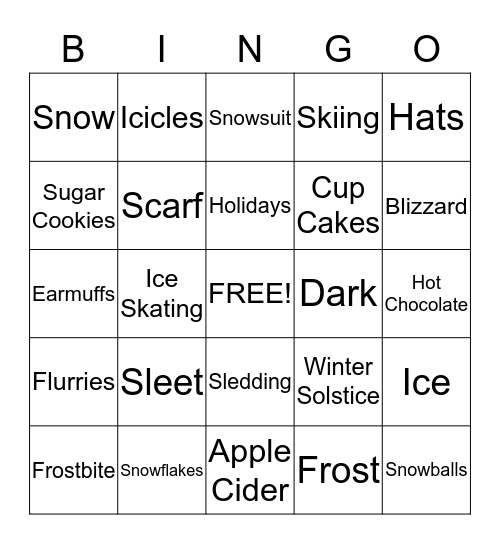 Holiday Bingo Card