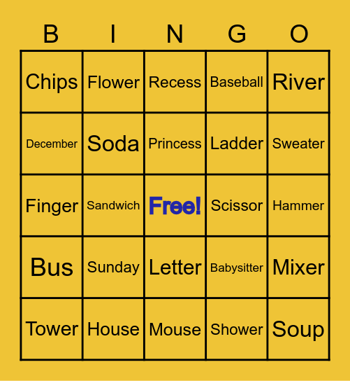 BINGO! Bingo Card