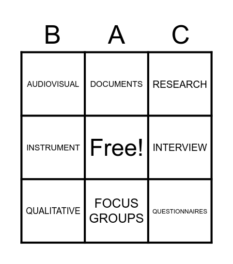 GROUP 7 Bingo Card