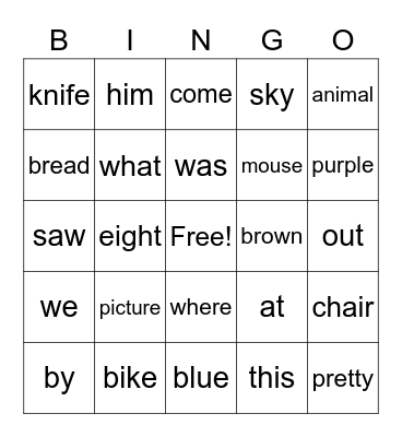 Bingo Card