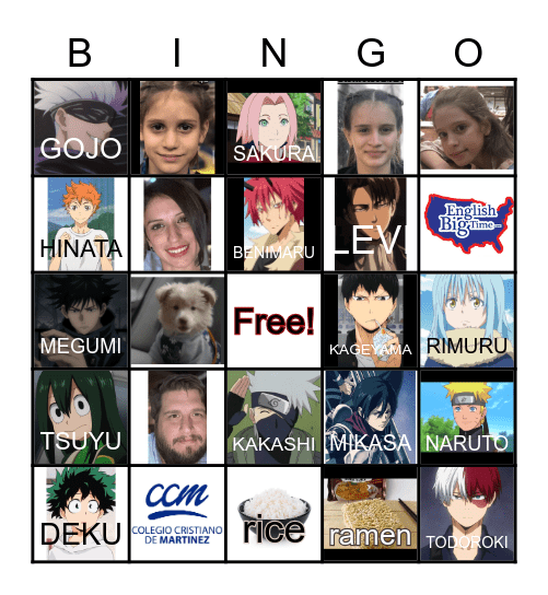 Anime Bingo Blast Bingo Card