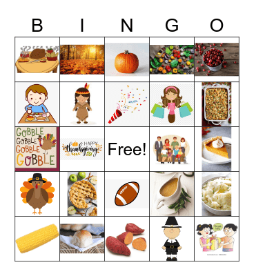Thanksgiving Bingo Card