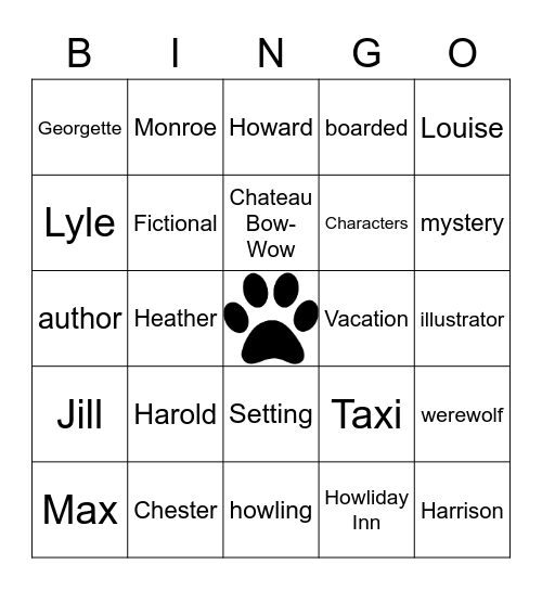 Howliday Inn Bingo Card
