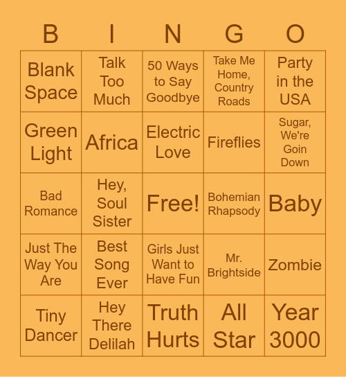 Singo: Friendsgiving Edition Bingo Card