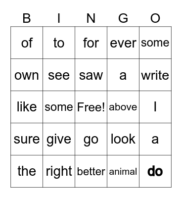BINGO Card