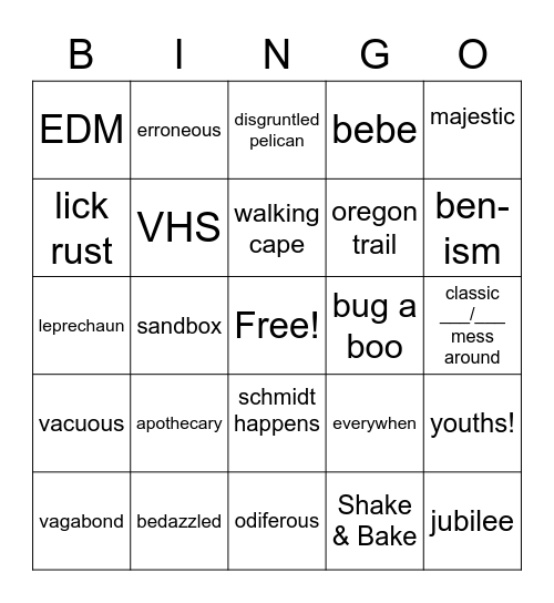 Work Around BINGO Card