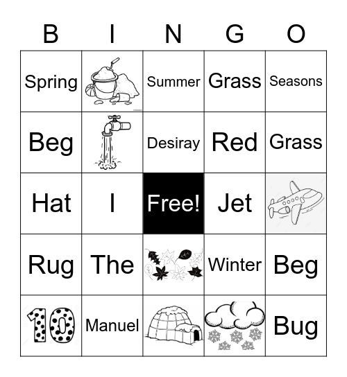 Week 11/15/21 Bingo Card